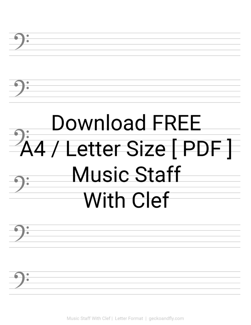 Printable Music Manuscript Paper Music Staff With Clef Download Free in PDF