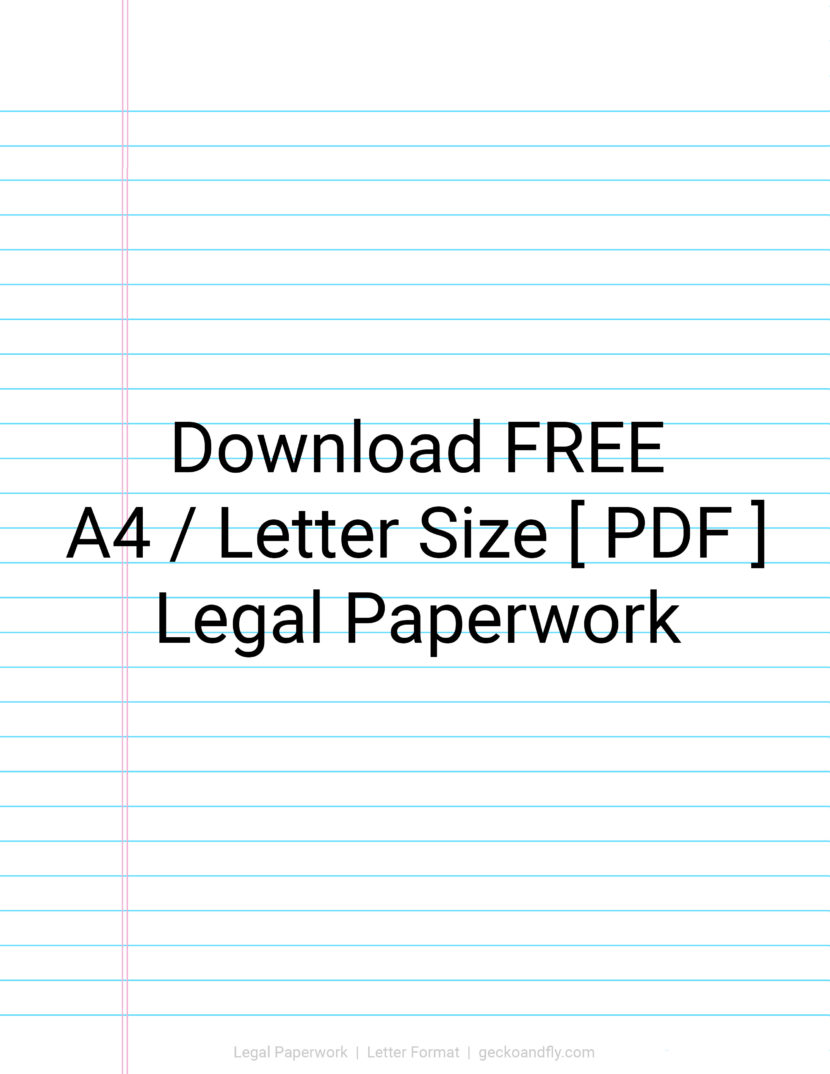 Printable Legal Paperwork Download PDF in A4 and Letter Format